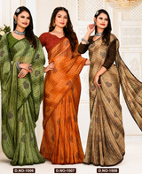 EkStree - Molly Georgette Printed Saree 8 Pcs Set With Blouse - Casual & Festival Wear Collection - M.R. Saree Emporium
