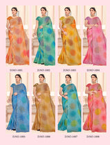 Ekstree Chanchal Printed Traditional Saree – Soft Elegant Wedding & Festive Wear (8 Pcs Set) -M.R. Saree Emporium