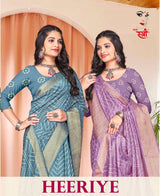Ekstree Heeriye Moss Chiffon Fancy Print Saree With Rich Border – 6 Pcs Set Wholesale Collection-M.R. Saree Emporium