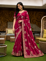 Heavy Designer Embroidery Border Saree Set Of 5 Colors – Premium Wedding Collection-M.R. Saree Emporium