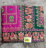 Green /Yello /Rani Gazi Silk Embroidered Saree – M.R. Saree Emporium