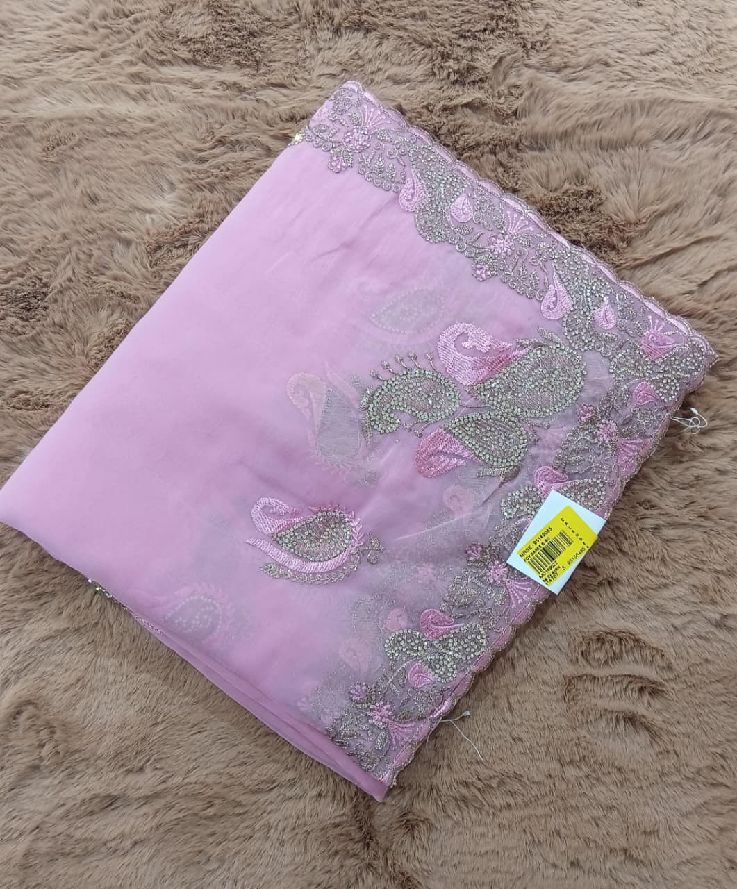 Oragnza Pink Fancy Saree-M.R.Saree Emporium