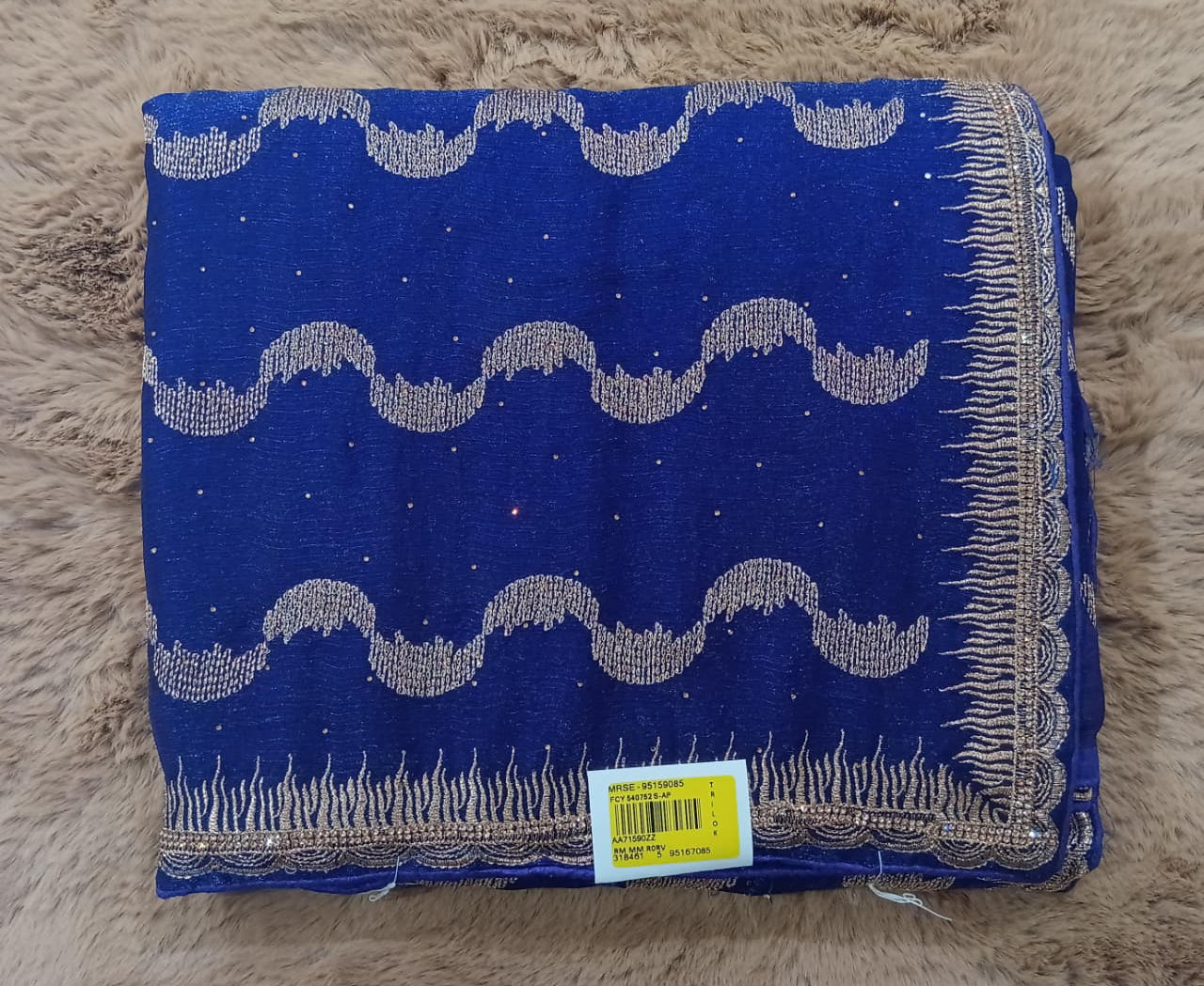 Jimmy choo Blue Fancy Saree-M.R.Saree Emporium