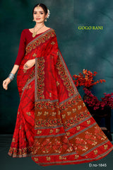 Fancy Printed Cotton Saree – Gogo Rani-M.R. Saree Emporium