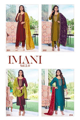 Aanchi IMANI-2.0 – 3 PCS Straight Dress Set in Rangeela Silk -M.R. Saree Emporium