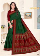Instagram Cotton Printed Saree Set – 08 Pcs -Pure Cotton Sarees - M.R. Saree Emporium