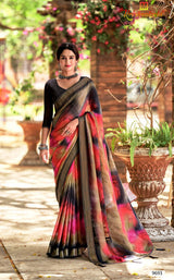 Krishnaleela Julliana-2 Fancy Fabrics Printed Saree with Designer Border - 8 PCS Set