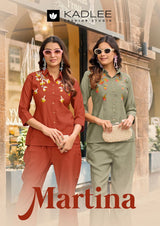 KADLEE Martina Viscose Weaving Embroidered Co-Ord 6 Pcs Set
