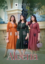 Kadlee Aleena Viscose Weaving Handwork Kurti 5 Pcs Set