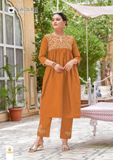 Kadlee Morpankh Rayon Flex Kurti Pant Set 6 Pcs Wholesale