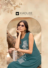 Kadlee Rose Wood - Rayon Printed Kurti With Bottom 6 PCS Set Collection - Daily Wear Ethnic Set By M.R. Saree Emporium