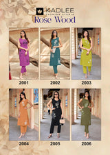 Kadlee Rose Wood - Rayon Printed Kurti With Bottom 6 PCS Set Collection - Daily Wear Ethnic Set By M.R. Saree Emporium