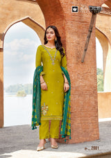 Kadlee Sahiyar Viscose Weaving Suit Set with Chanderi Dupatta & Handwork – 4 Pcs-M.R. Saree Emporium