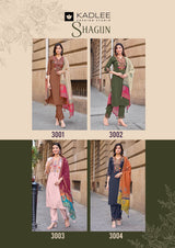 Kadlee Shagun - Russain Silk Thread Work Kurti Pant With Dupatta 4 PCS Set Collection - Festive Wear By M.R. Saree Emporium