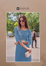 Kadlee Yashvi - Rayon Thread Work Casual Wear Kurti Collection 6 PCS - Daily Wear Stylish Kurtis By M.R. Saree Emporium