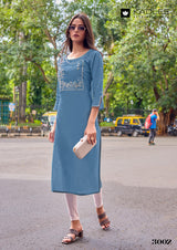 Kadlee Yashvi - Rayon Thread Work Casual Wear Kurti Collection 6 PCS - Daily Wear Stylish Kurtis By M.R. Saree Emporium