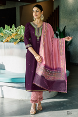 Kadlee Vardan Viscose Weaving Kurti Set with Thread & Hand Work & Chanderi Dupatta -M.R. Saree Emporium