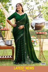 Kayaan Latest News Simmer Chiffon Saree 8 Pcs Set Wholesale - Fancy Designer Sarees – M.R. Saree Emporium