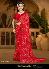 Kayaan Mcdonalds Vol-65 Chiffon Saree Set (8 Pcs) Printed Lace Border Daily Wear - M.R. Saree Emporium