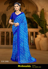 Kayaan Mcdonalds Vol-65 Chiffon Saree Set (8 Pcs) Printed Lace Border Daily Wear - M.R. Saree Emporium