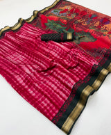 Kazari Mul Cotton 6 Pcs Saree Set - Unique Print & Zari Border