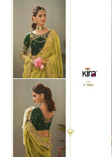 Kira Kaash Silk Upada Silk Designer Embroidered Saree 5 Pcs Set