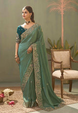 Kira Kaash Silk Upada Silk Designer Embroidered Saree 5 Pcs Set