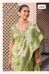 Pure Tussar Silk Designer Saree with Designer Pallu & Blouse
