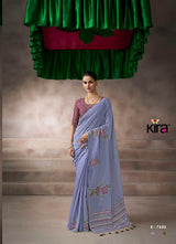 Kira Kora Silk Saree Set 6 Pcs Designer Collection