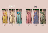 Kira Kora Silk Saree Set 6 Pcs Designer Collection