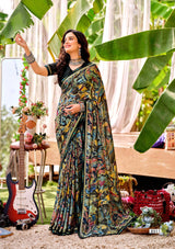 Krishnaleela Desi Girl-2 Fancy Base with Pattern Printed Saree – 8 Pcs Set-M.R. Saree Emporium
