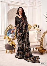 Krishnaleela Forella Georgette Fancy Print Saree With Fancy Lace Border 8 Pcs Set - M.R. Saree Emporium