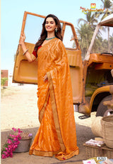 Krishnaleela Karishma Brasso Exclusive Fancy Print Saree With Fancy Lace Border 8 Pcs Set - M.R. Saree Emporium