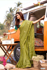 Krishnaleela Karishma Brasso Exclusive Fancy Print Saree With Fancy Lace Border 8 Pcs Set - M.R. Saree Emporium