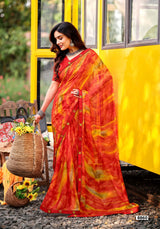 Krishnaleela Navrang Fancy Base with Pattern Printed Saree – 8 Pcs Set-M.R. Saree Emporium