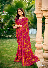 Krishnaleela Sirf Tum Georgette Pattern Exclusive Fancy Print Saree With Fancy Lace Border 8 Pcs Set - M.R. Saree Emporium