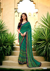 Krishnaleela Sirf Tum Georgette Pattern Exclusive Fancy Print Saree With Fancy Lace Border 8 Pcs Set - M.R. Saree Emporium