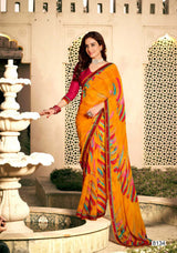 Krishnaleela Sirf Tum Georgette Pattern Exclusive Fancy Print Saree With Fancy Lace Border 8 Pcs Set - M.R. Saree Emporium