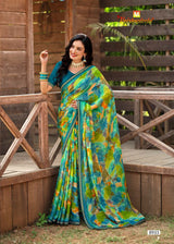Krishnaleela Sondarya Fancy Base with Pattern Printed Saree – 8 Pcs Set-M.R. Saree Emporium