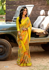 Krishnaleela Sondarya Fancy Base with Pattern Printed Saree – 8 Pcs Set-M.R. Saree Emporium
