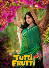 Krishnaleela Tutti Frutti Fancy Saree with Trendy Look – 8 Pcs Set-M.R. Saree Emporium