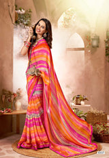 Krishnaleela Vrindavan Fancy Pattern Exclusive Print Saree With Lace Border 8 Pcs Set - M.R. Saree Emporium