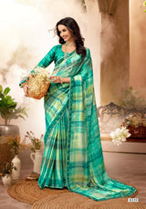 Krishnaleela Vrindavan Fancy Pattern Exclusive Print Saree With Lace Border 8 Pcs Set - M.R. Saree Emporium