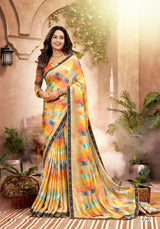 Krishnaleela Vrindavan Fancy Pattern Exclusive Print Saree With Lace Border 8 Pcs Set - M.R. Saree Emporium