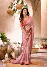 Krishnaleela Vrindavan Fancy Pattern Exclusive Print Saree With Lace Border 8 Pcs Set - M.R. Saree Emporium