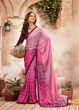 Krishnaleela Vrindavan Fancy Pattern Exclusive Print Saree With Lace Border 8 Pcs Set - M.R. Saree Emporium