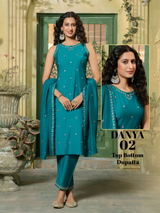 Kaya Danya Roman Silk Kurti Set 6 PCS with Chanderi Dupatta – M.R. Saree Emporium