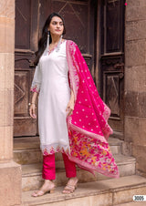 Wooglee RajRani Design 6 Viscose Weaving Suit Set with Thread & Handwork Dupatta -M.R. Saree Emporium
