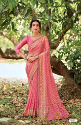 Krishnaleela Lavish-3 Brasso Printed Saree with Designer Border - 8 PCS Set