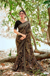 Krishnaleela Lavish-3 Brasso Printed Saree with Designer Border - 8 PCS Set